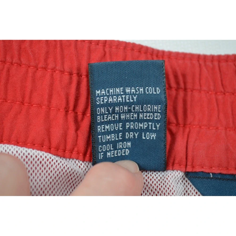 POLO by Ralph Lauren Men's‎ XL Red Swim Trunks  Mesh Lined Embroidered Flags